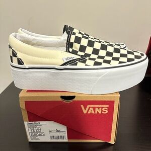 NWT Vans Size 6 Classic Slip-On Checkerboard Stackform Shoe
